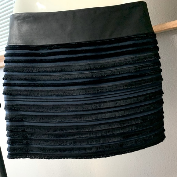 rag & bone | Skirts | Rag Bone Lambskin Leather Fringe Mini Skirt Nwot ...